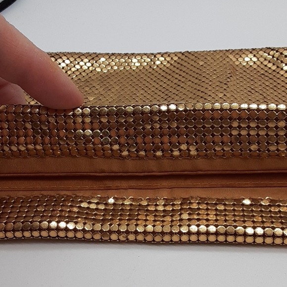 WHITING DAVIS Vintage Golden Mesh Clutch Purse + Matching Accessories celluloid - Picture 6 of 6
